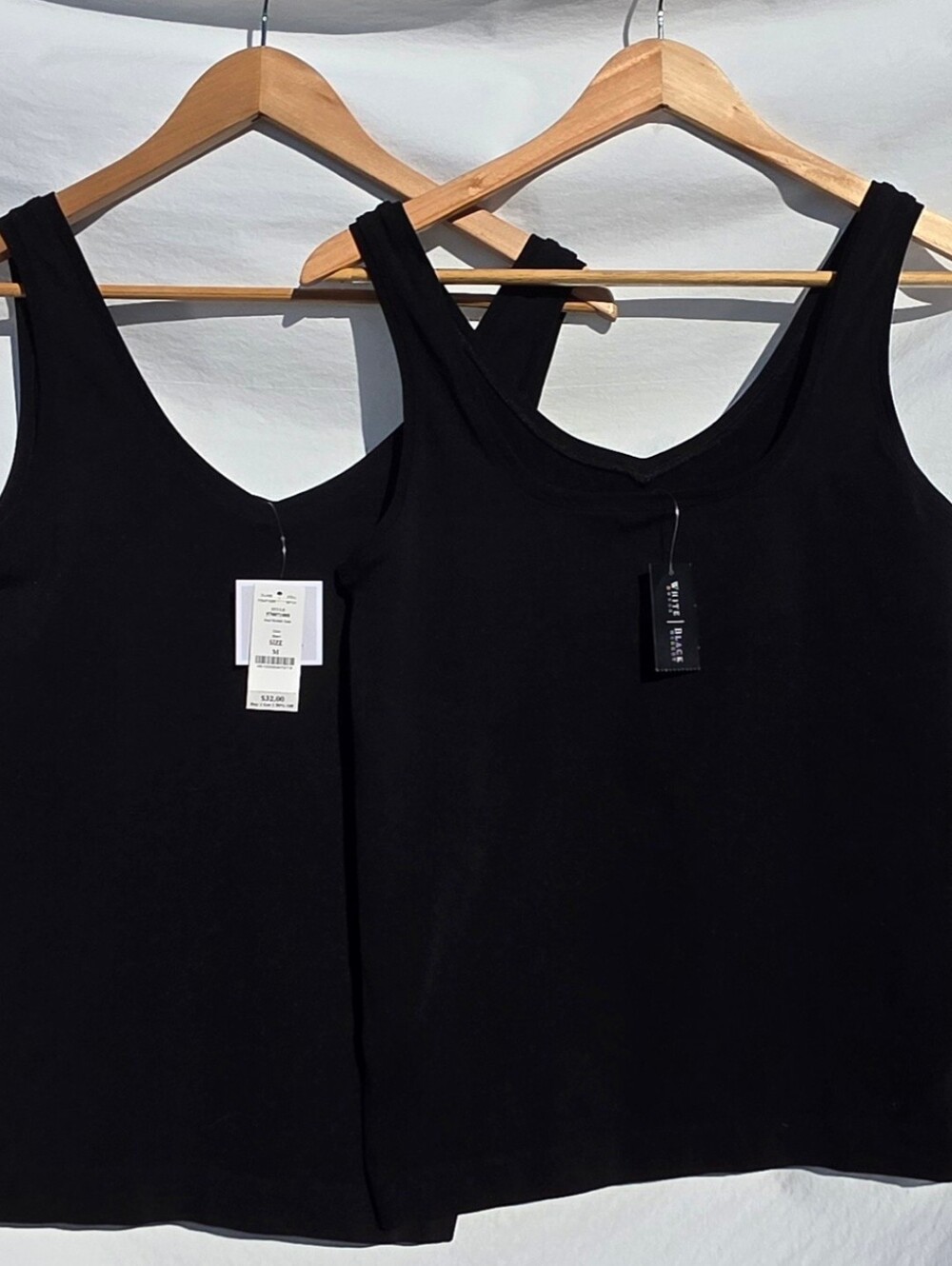 WHBM Shapewear Size M, NWT Classic Black Women's V-Neck Tank Top 2 for 1
